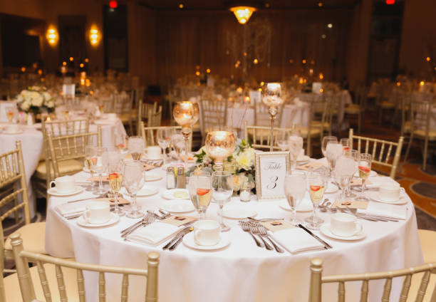 wedding venue tables flowers alcohol reception celebration candles